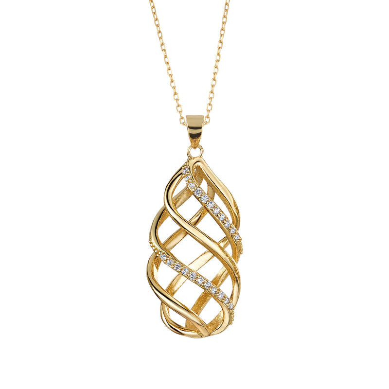 Fonkelende Twirl Oorbellen & Ketting Set