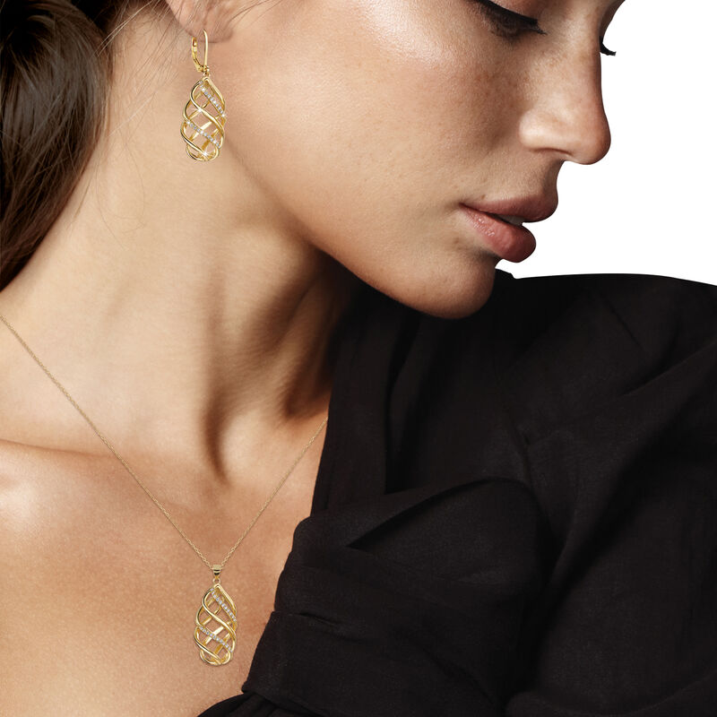 Fonkelende Twirl Oorbellen & Ketting Set